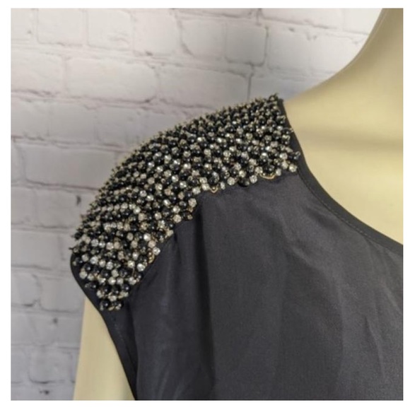 Club Monaco Silk Studded Shoulder Cocktail Dress - Picture 6 of 8